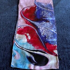 Meab, Meab Enamels  pinky purple silk scarf. Made in in Ireland